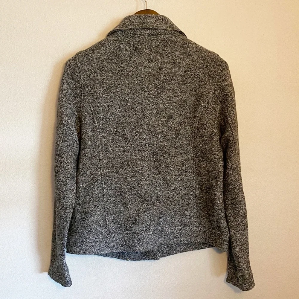 Tahari Wool Asymmetrical Zip Moto Jacket - Picture 8 of 8